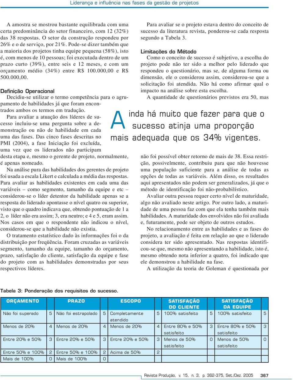 Pode-se dizer também que a maioria dos projetos tinha equipe pequena (58%), isto é, com menos de 10 pessoas; foi executada dentro de um prazo curto (39%), entre seis e 12 meses, e com um orçamento