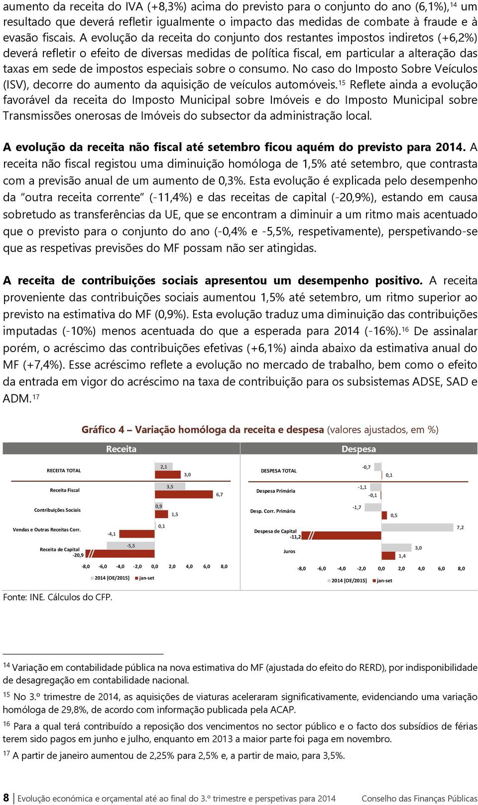 especiais sobre o consumo. No caso do Imposto Sobre Veículos (ISV), decorre do aumento da aquisição de veículos automóveis.