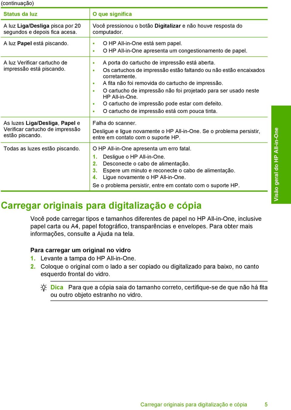 A porta do cartucho de impressão está aberta. Os cartuchos de impressão estão faltando ou não estão encaixados corretamente. A fita não foi removida do cartucho de impressão.