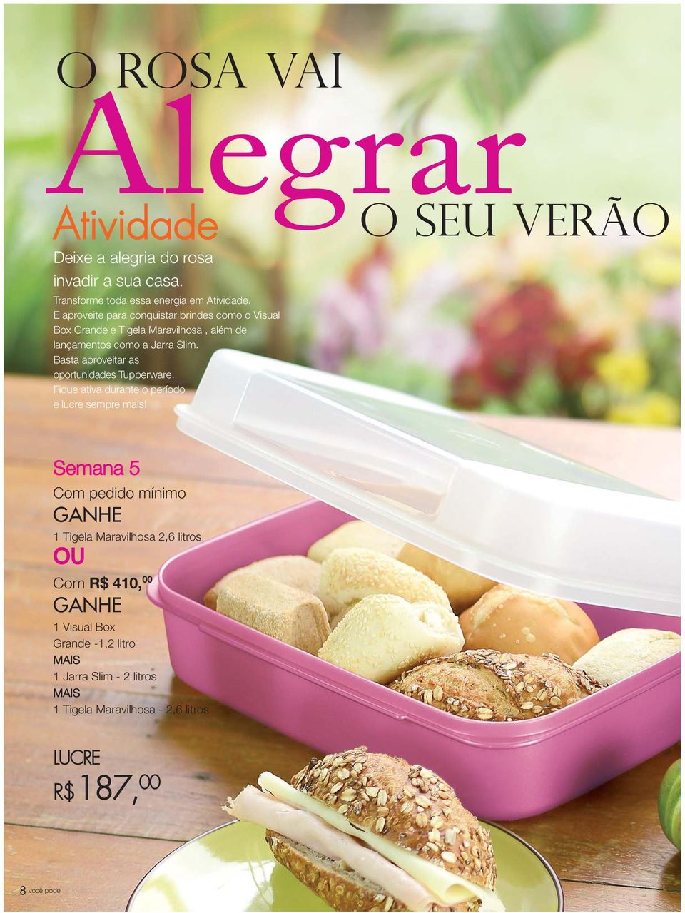 Basta aproveitar as oportunidades Tupperware. Fique ativa durante o período e lucre sempre mais!