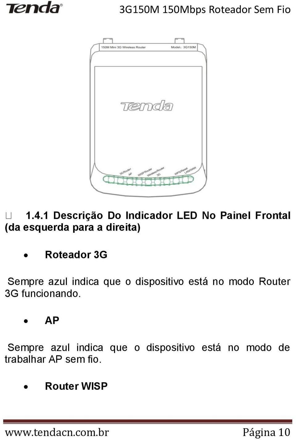 Router 3G funcionando.