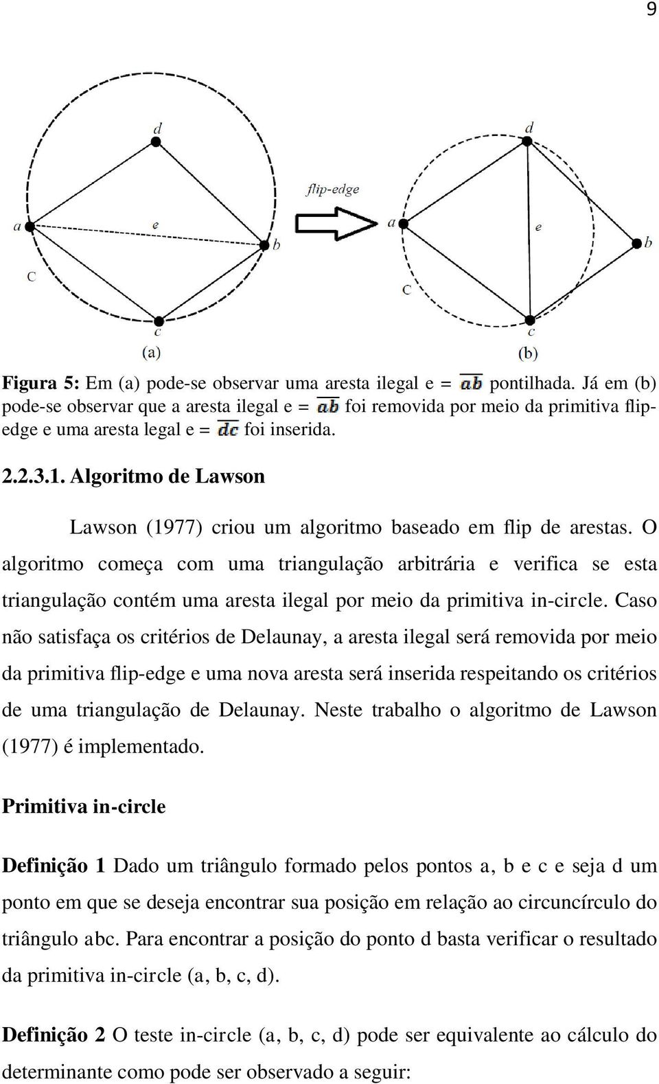 Algoritmo de Lawson Lawson (1977) criou um algoritmo baseado em flip de arestas.