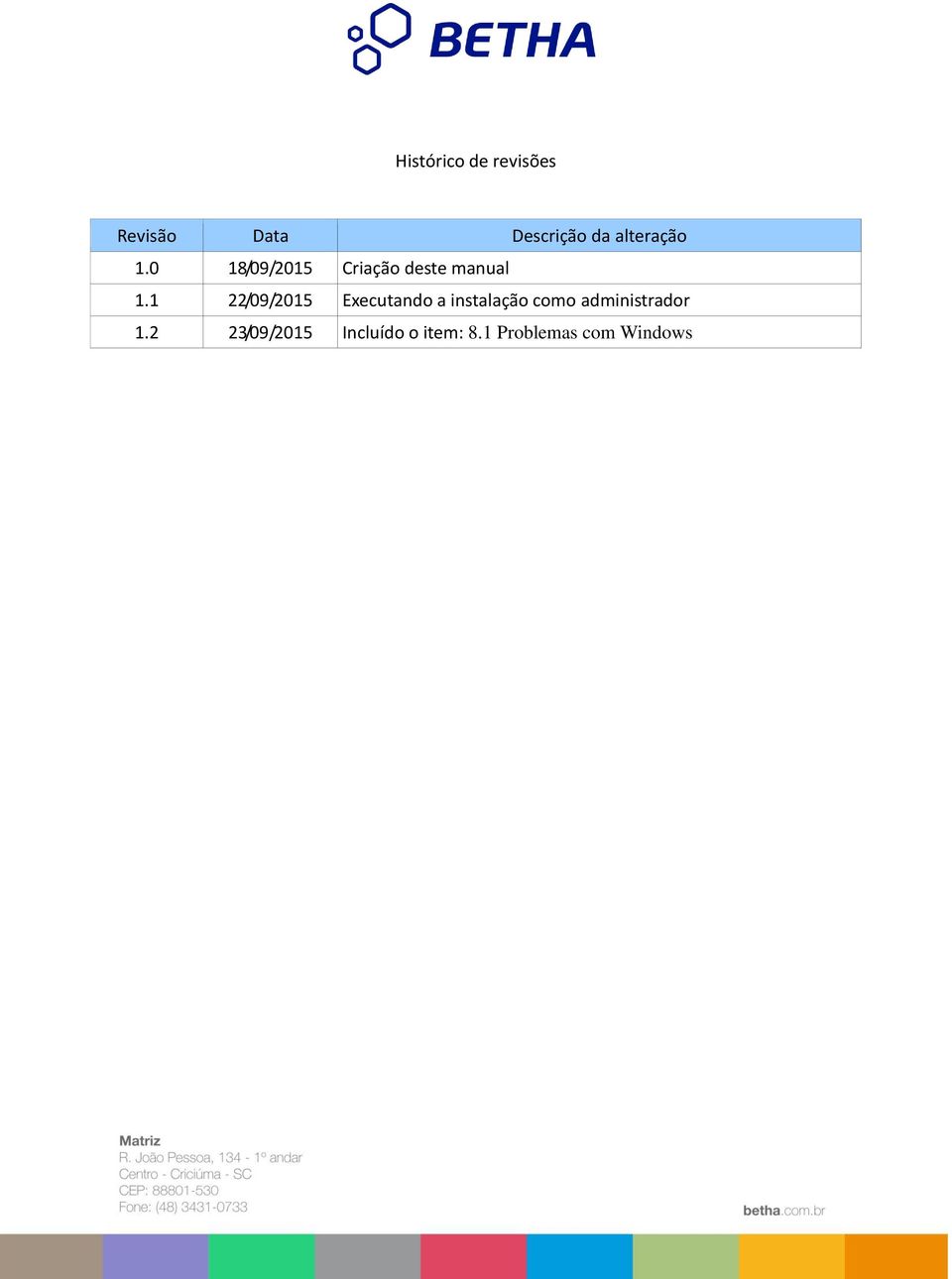 1 22/09/2015 Executando a instalação como