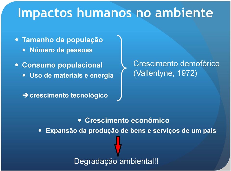 demofórico (Vallentyne, 1972) crescimento tecnológico Crescimento