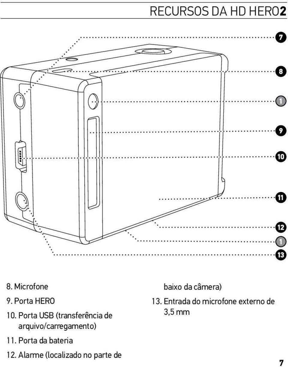 Porta da bateria 12.