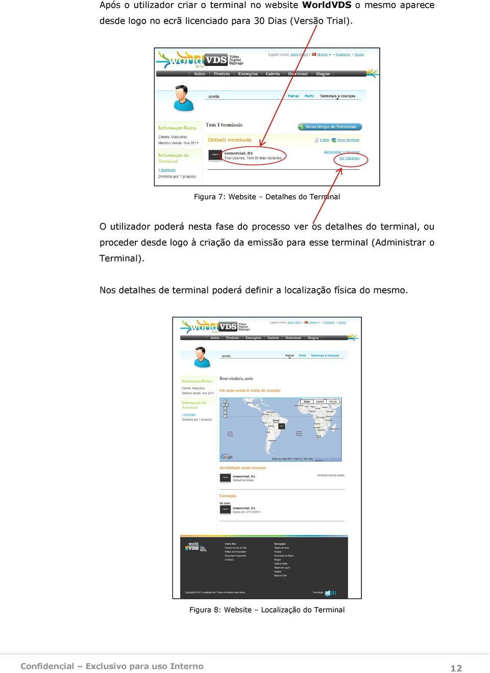 Figura 7: Website Detalhes do Terminal O utilizador poderá nesta fase do processo ver os detalhes do terminal,