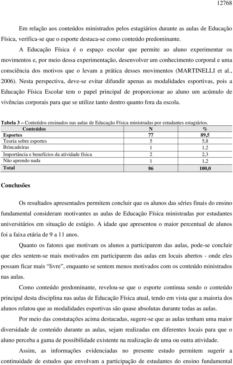 prática desses movimentos (MARTINELLI et al., 2006).