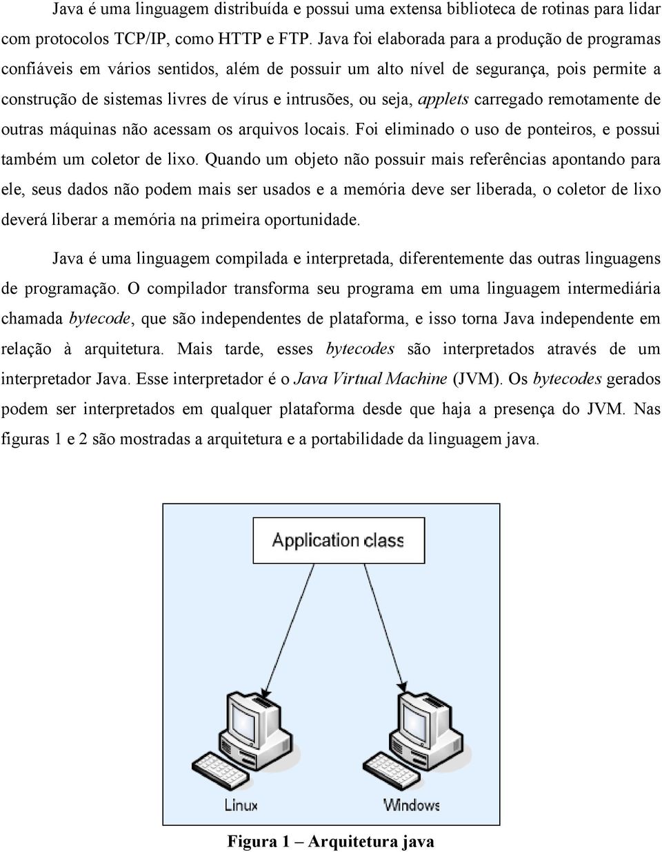 applets carregado remotamente de outras máquinas não acessam os arquivos locais. Foi eliminado o uso de ponteiros, e possui também um coletor de lixo.