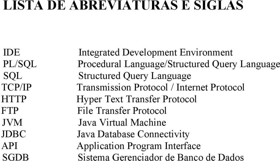 Transmission Protocol / Internet Protocol Hyper Text Transfer Protocol File Transfer Protocol Java