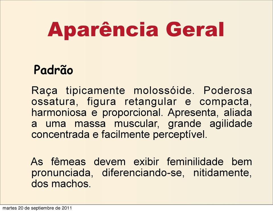 Apresenta, aliada a uma massa muscular, grande agilidade concentrada e