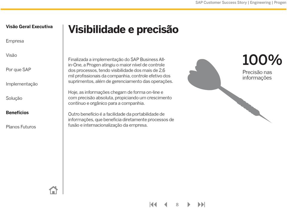 Hoje, as informações chegam de forma on-line e com precisão absoluta, propiciando um crescimento contínuo e orgânico para a companhia.