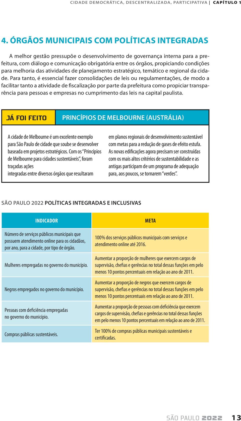 condições para melhoria das atividades de planejamento estratégico, temático e regional da cidade.