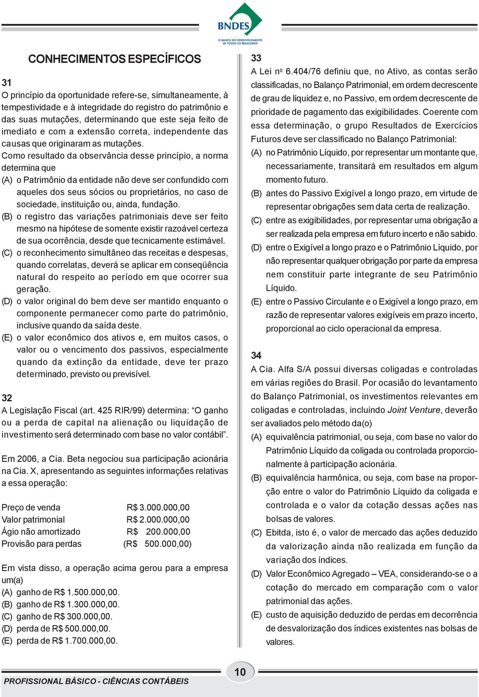 Como resultado da observância desse princípio, a norma determina que (A) o Patrimônio da entidade não deve ser confundido com aqueles dos seus sócios ou proprietários, no caso de sociedade,