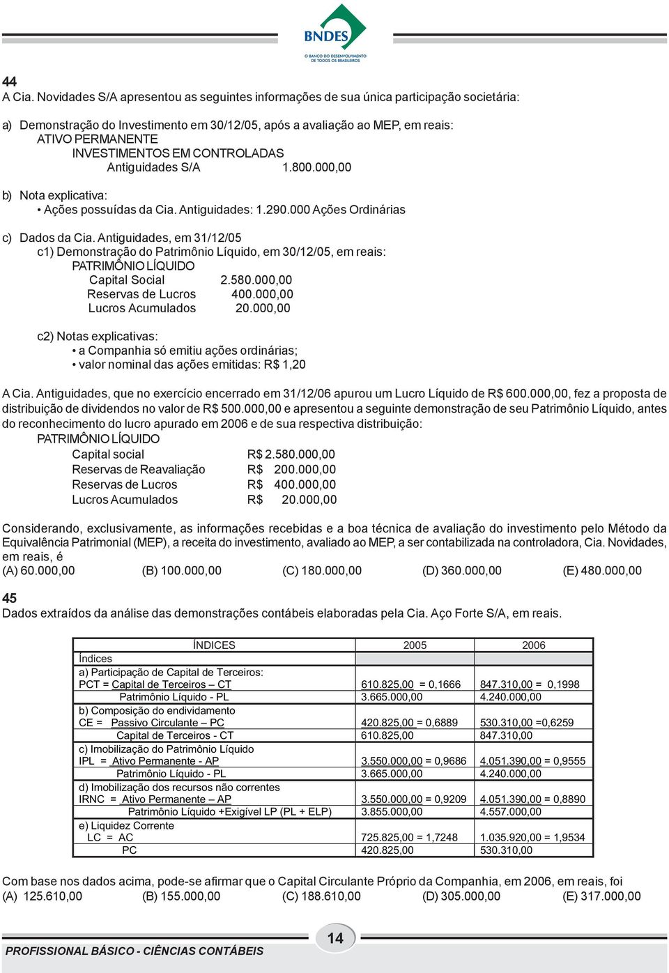 EM CONTROLADAS Antiguidades S/A 1.800.000,00 b) Nota explicativa: Ações possuídas da Cia. Antiguidades: 1.290.000 Ações Ordinárias c) Dados da Cia.