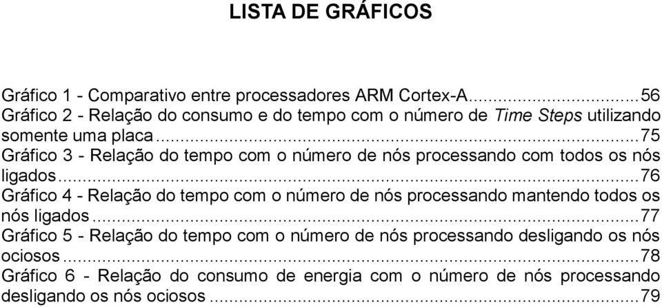 .. 75 Gráfico 3 - Relação do tempo com o número de nós processando com todos os nós ligados.