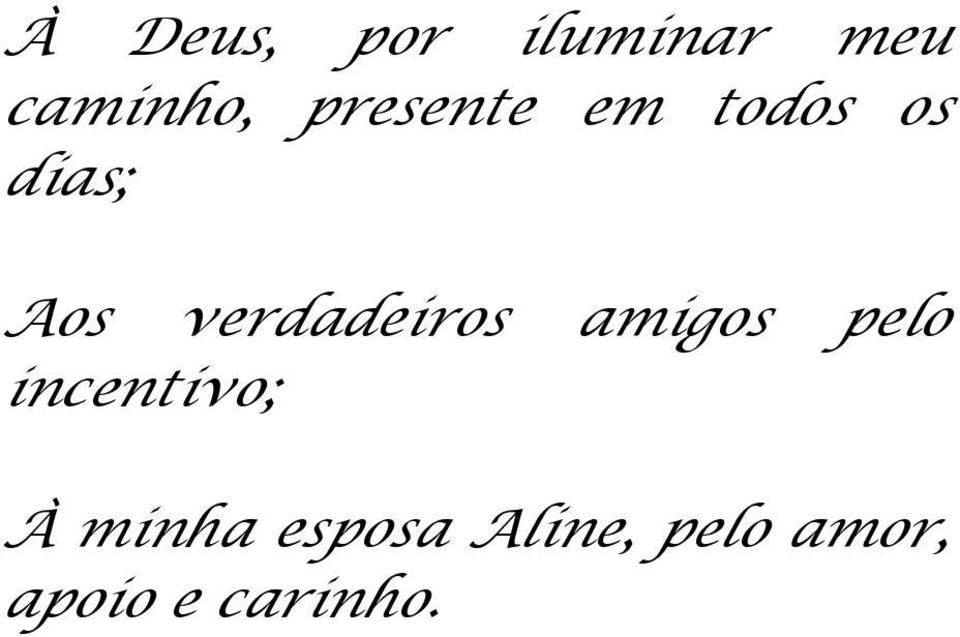 verdadeiros amigos pelo incentivo; À