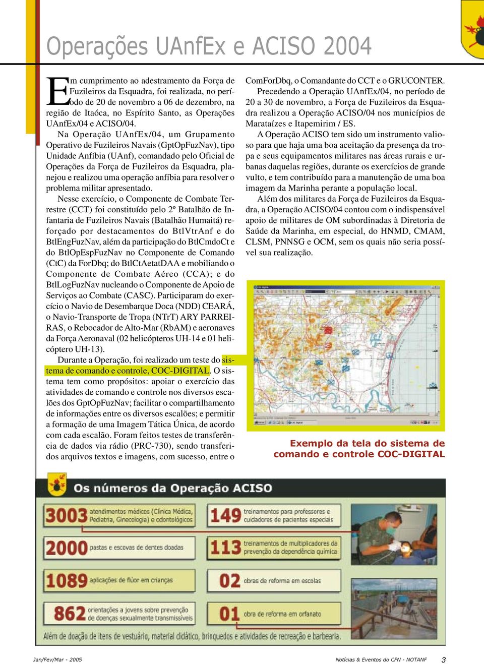 Na Operação UAnfEx/04, um Grupamento Operativo de Fuzileiros Navais (GptOpFuzNav), tipo Unidade Anfíbia (UAnf), comandado pelo Oficial de Operações da Força de Fuzileiros da Esquadra, planejou e