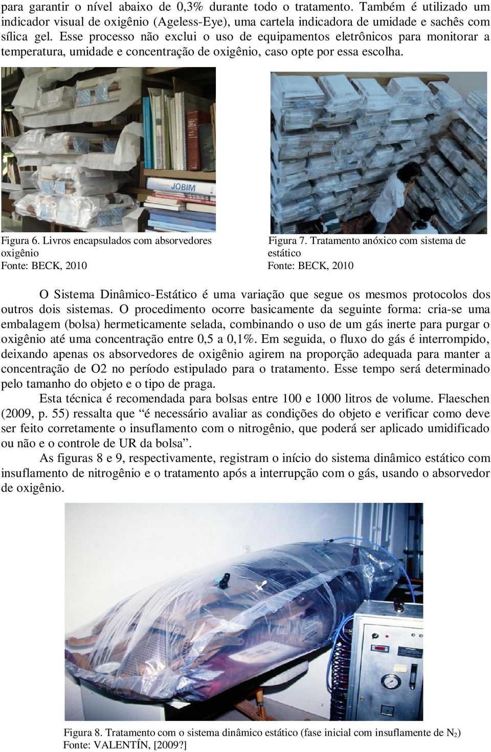 Livros encapsulados com absorvedores oxigênio Fonte: BECK, 2010 Figura 7.