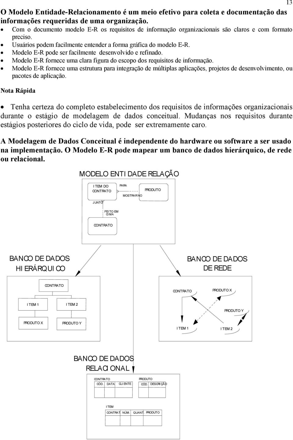 Modelo E-R pode ser facilmente desenvolvido e refinado. Modelo E-R fornece uma clara figura do escopo dos requisitos de informação.