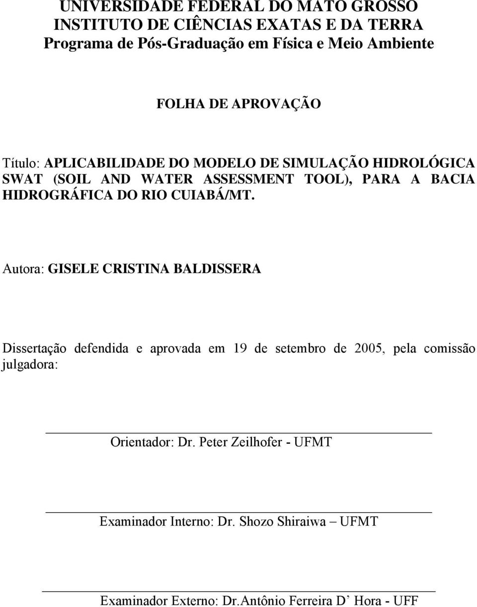 DO RIO CUIABÁ/MT.