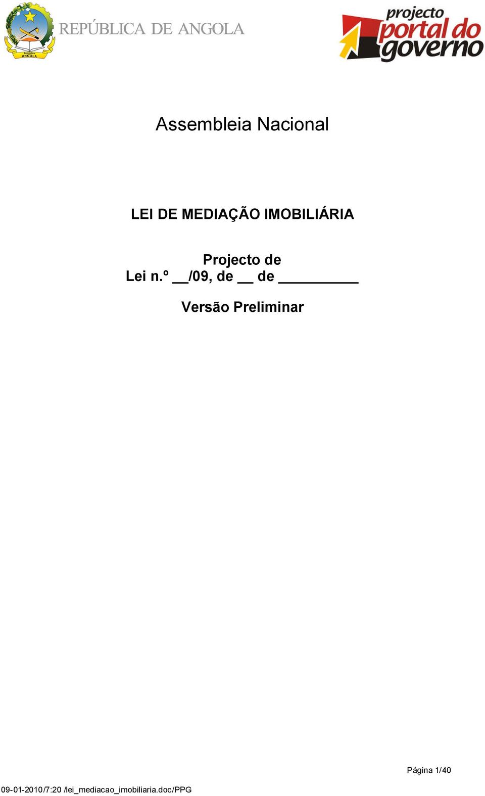 Projecto de Lei n.