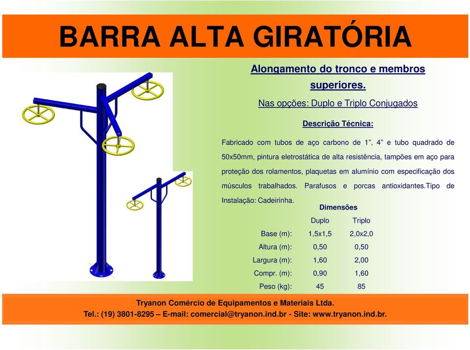 eletrostática de alta resistência, tampões em aço para proteção dos rolamentos, plaquetas em alumínio com especificação dos