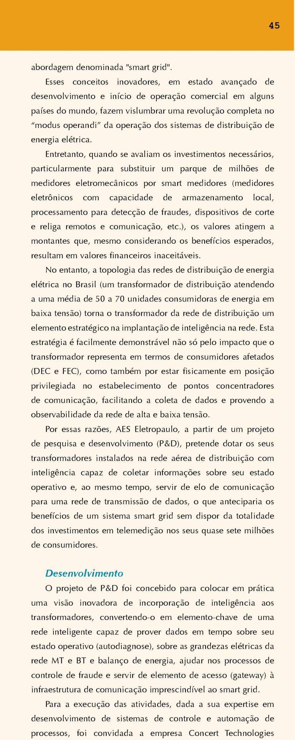 sistemas de distribuição de energia elétrica.