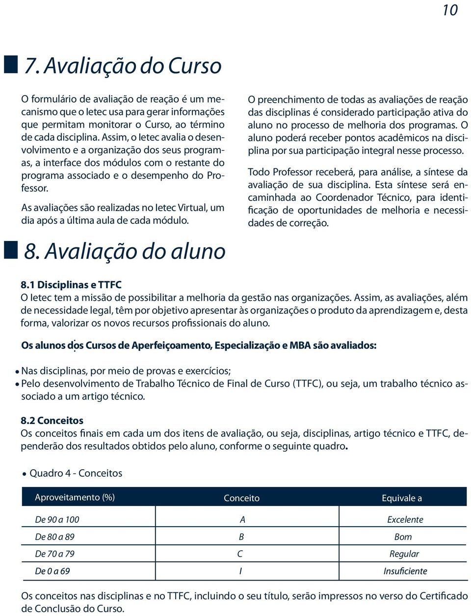 As avaliações são realizadas no Ietec Virtual, um dia após a última aula de cada módulo. 8.