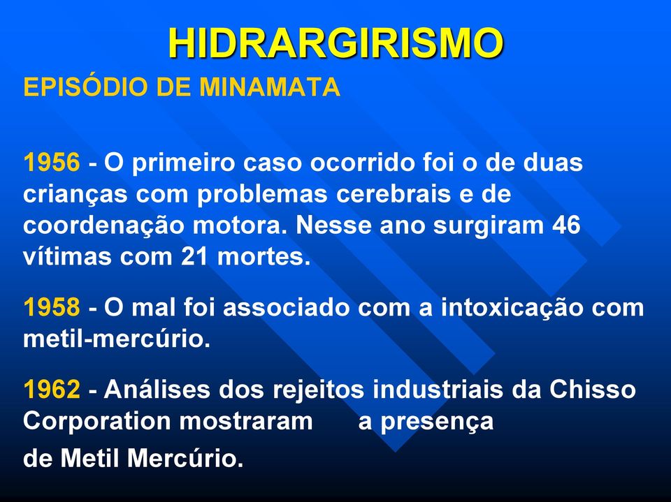 Nesse ano surgiram 46 vítimas com 21 mortes.