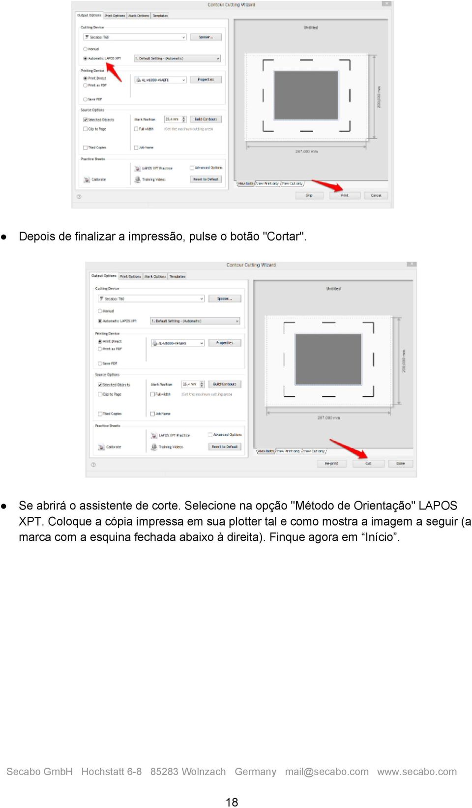 Selecione na opção "Método de Orientação" LAPOS XPT.