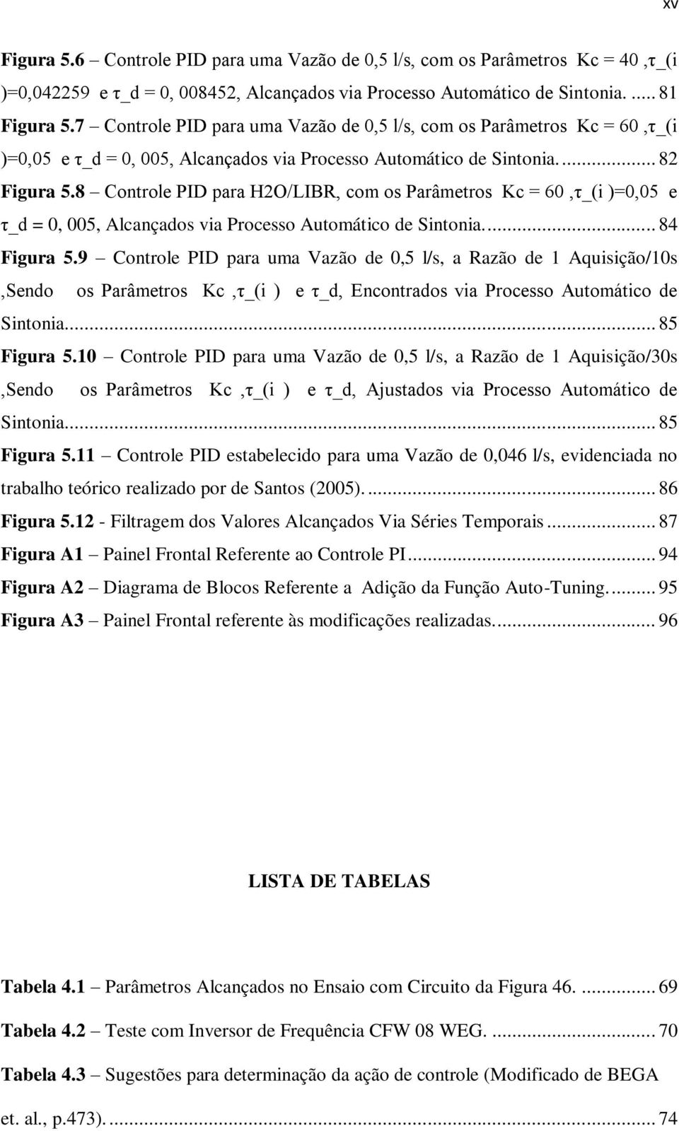 8 Controle PID para H2O/LIBR, com os Parâmetros Kc = 60,τ_(i )=0,05 e τ_d = 0, 005, Alcançados via Processo Automático de Sintonia.... 84 Figura 5.