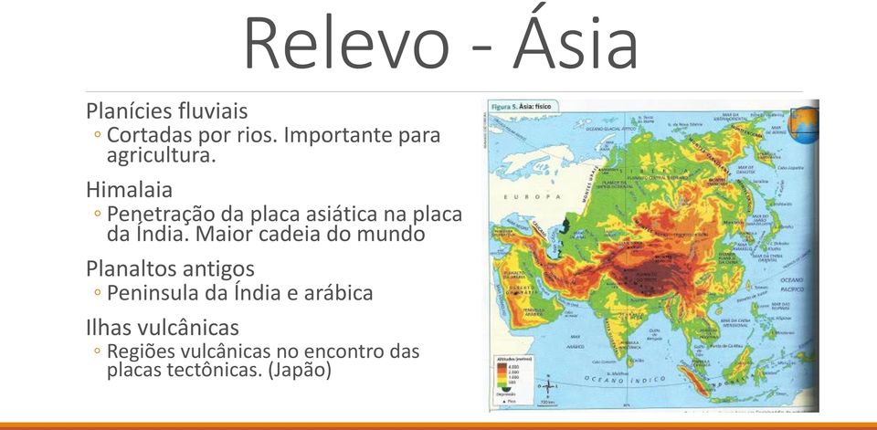 Himalaia Penetração da placa asiática na placa da Índia.