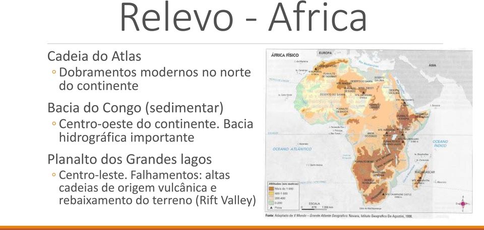 Bacia hidrográfica importante Planalto dos Grandes lagos Centro-leste.