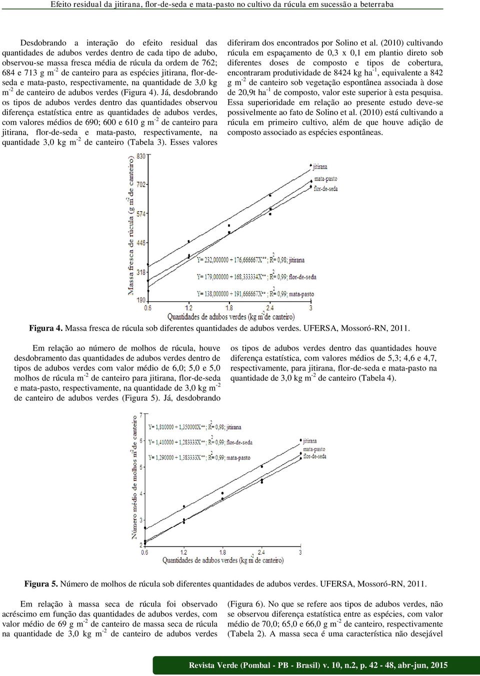 canteiro de adubos verdes (Figura 4).