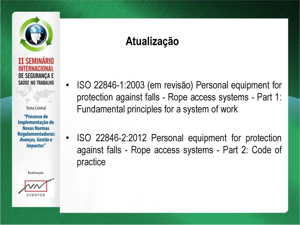 principles for a system of work ISO 22846-2:2012 Personal equipment