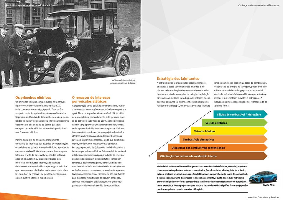 Seguiram-se décadas de desenvolvimentos e a popularidade destes veículos cresceu entre os utilizadores citadinos até aos anos 20 do século passado, em 1900 cerca de 28% dos automóveis produzidos nos