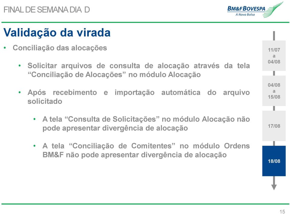 solicitdo A tel Consult de Solicitções no módulo Alocção não pode presentr divergênci de locção A tel