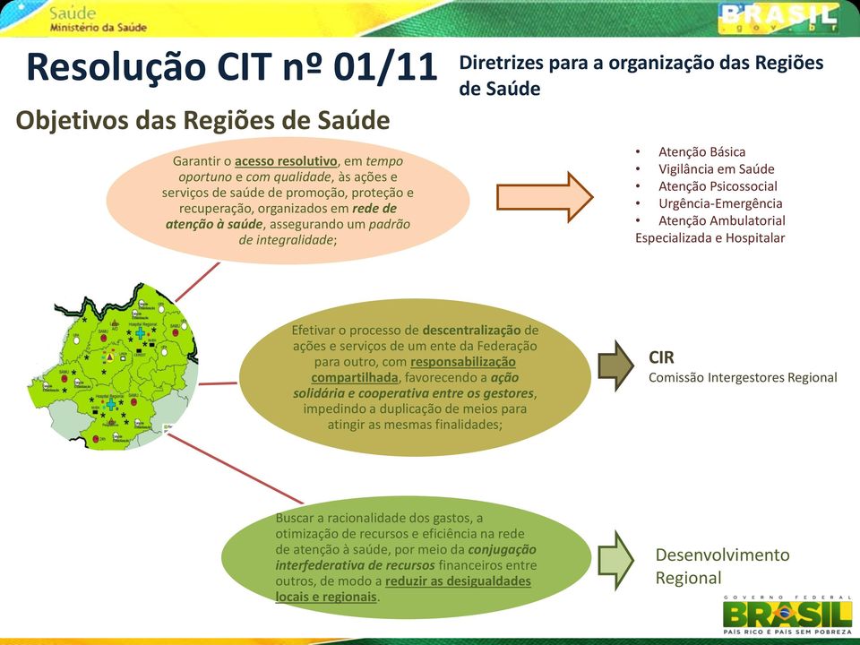 Ambulatorial Especializada e Hospitalar Efetivar o processo de descentralização de ações e serviços de um ente da Federação para outro, com responsabilização compartilhada, favorecendo a ação