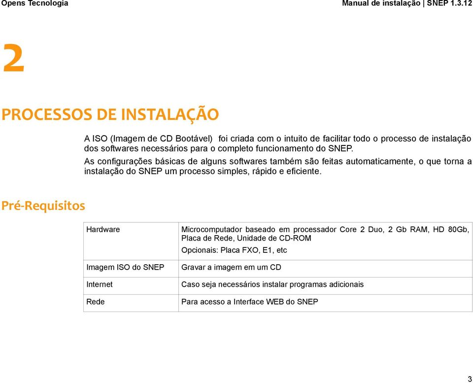 As configurações básicas de alguns softwares também são feitas automaticamente, o que torna a instalação do SNEP um processo simples, rápido e eficiente.