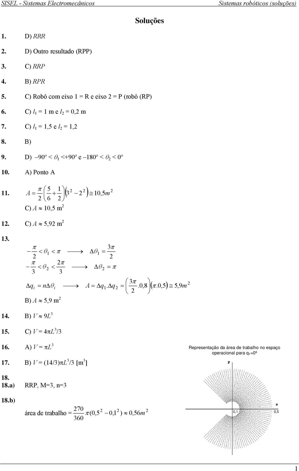 π < θ < π π π < θ < Δq i = nδθ ) 5,9 m i π Δθ = Δθ = π π = Δq. Δq =.8 9m ( π.5) 5, 4. ) V 9L 5. C) V = 4πL / 6. ) V = πl 7.