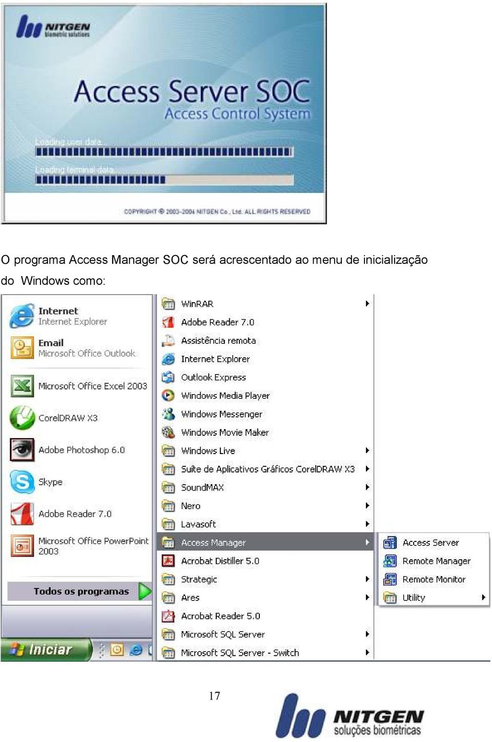 acrescentado ao menu