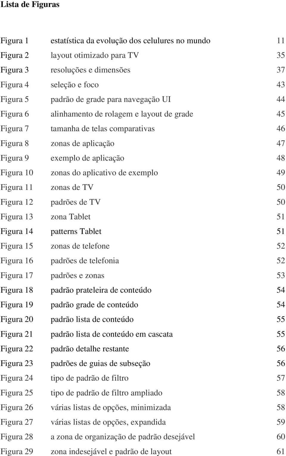 zonas do aplicativo de exemplo 49 Figura 11 zonas de TV 50 Figura 12 padrões de TV 50 Figura 13 zona Tablet 51 Figura 14 patterns Tablet 51 Figura 15 zonas de telefone 52 Figura 16 padrões de