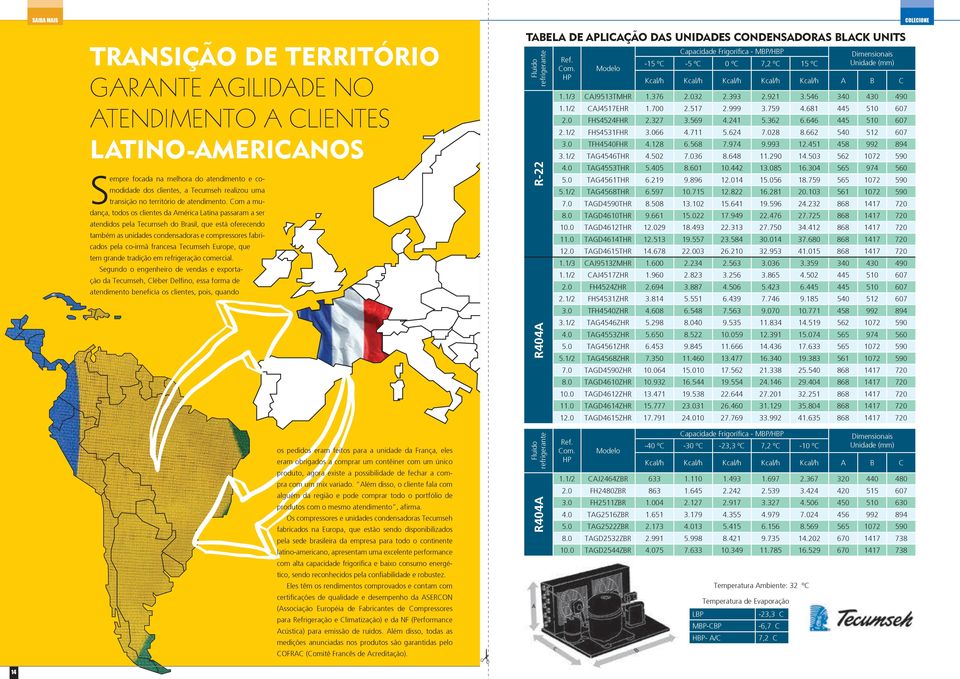 Com a mudança, todos os clientes da América Latina passaram a ser atendidos pela Tecumseh do Brasil, que está oferecendo também as unidades condensadoras e compressores fabricados pela co-irmã