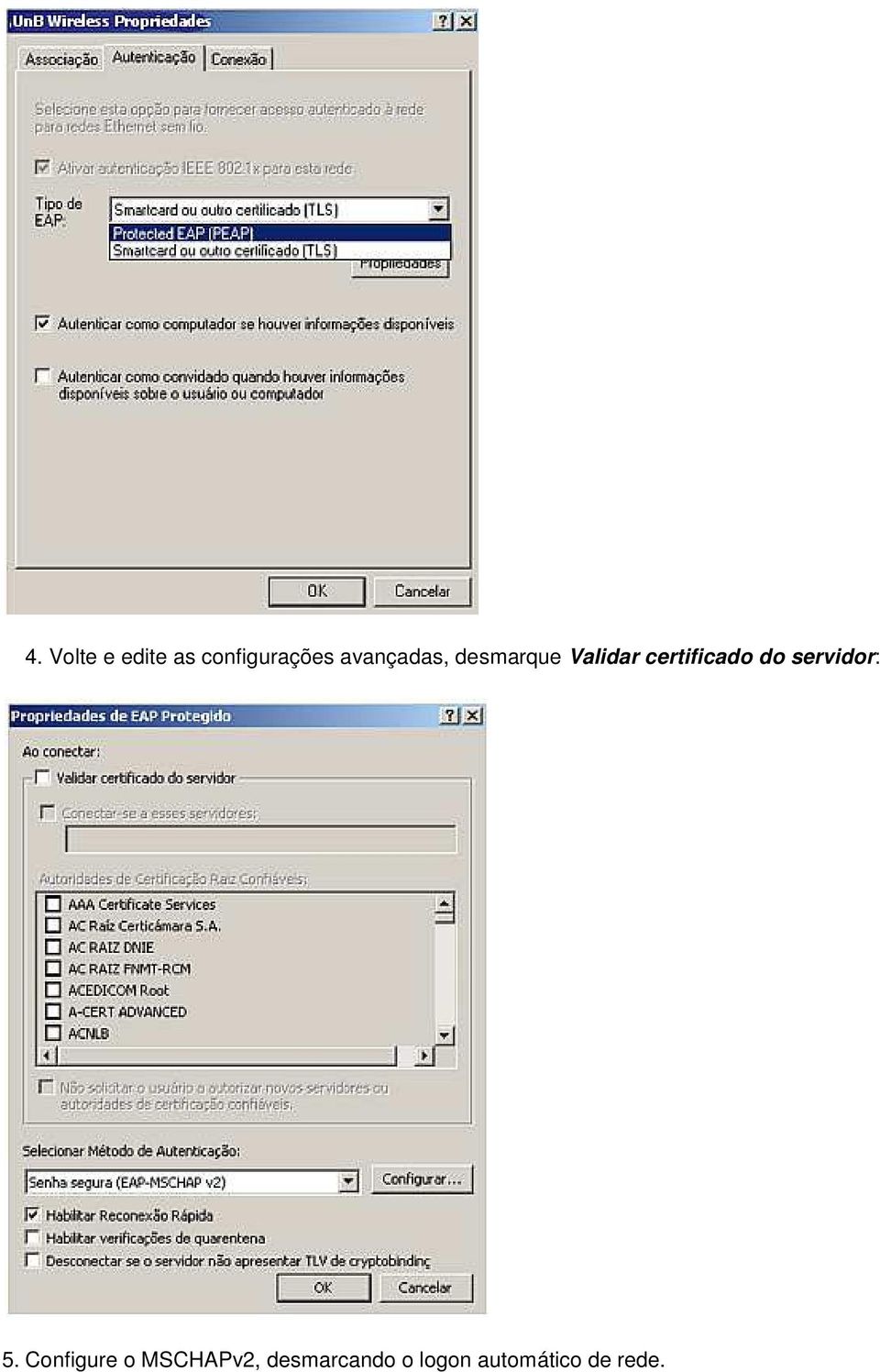 certificado do servidor: 5.