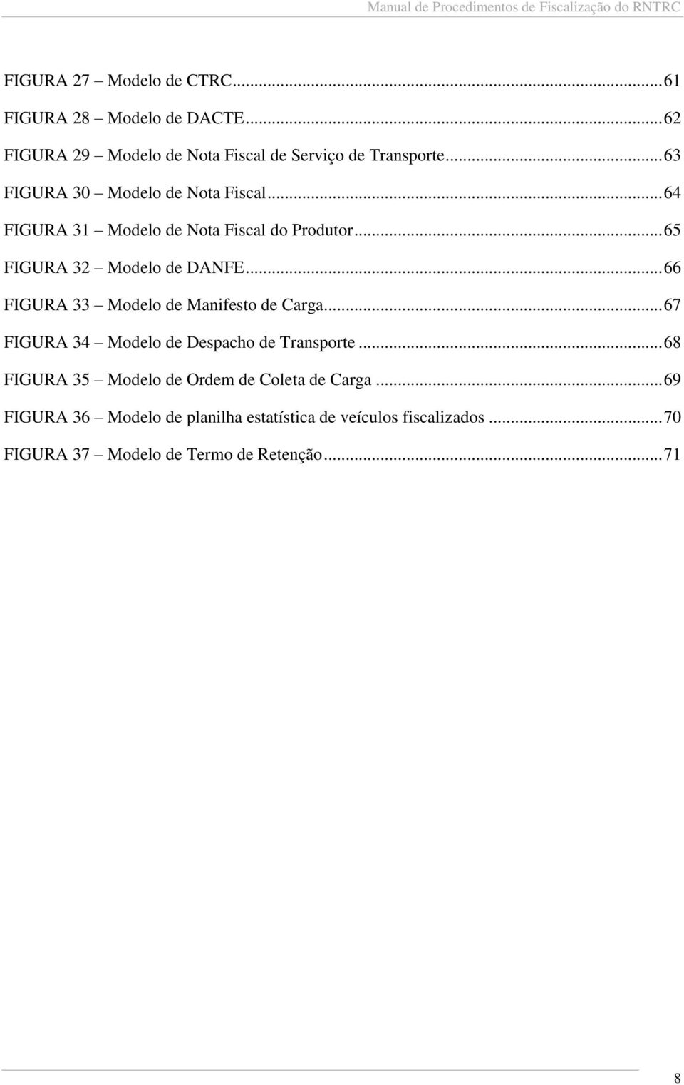 .. 66 FIGURA 33 Modelo de Manifesto de Carga... 67 FIGURA 34 Modelo de Despacho de Transporte.