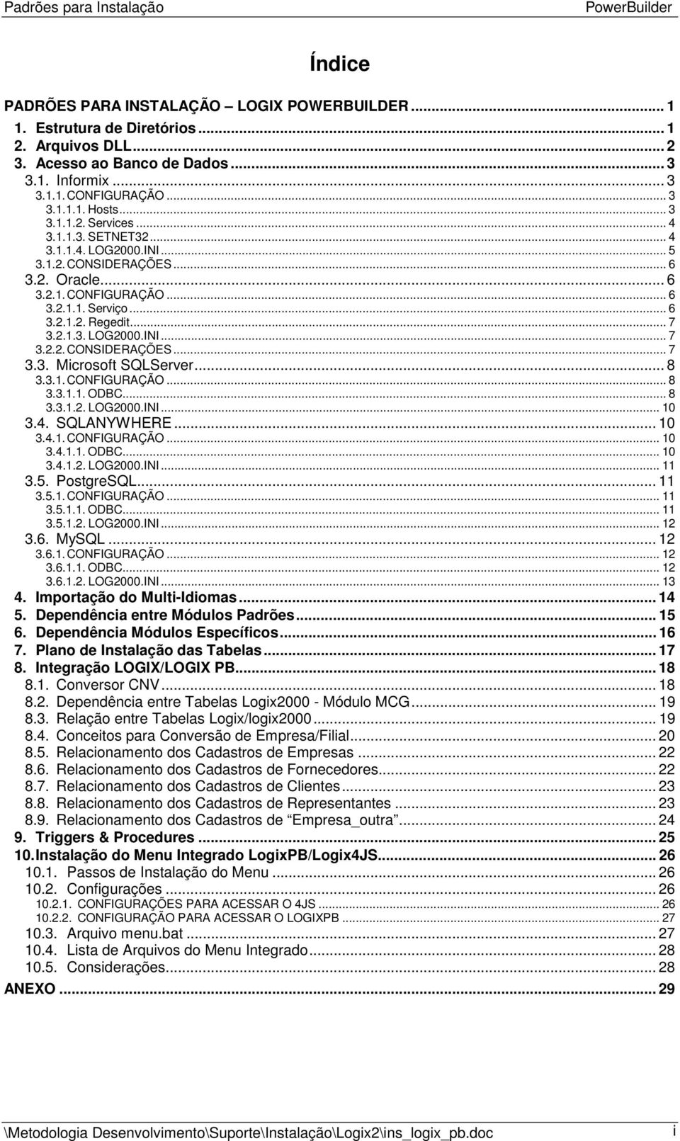 .. 8 3.3.1. CONFIGURAÇÃO... 8 3.3.1.1. ODBC... 8 3.3.1.2. LOG2000.INI... 10 3.4. SQLANYWHERE... 10 3.4.1. CONFIGURAÇÃO... 10 3.4.1.1. ODBC... 10 3.4.1.2. LOG2000.INI... 11 3.5. PostgreSQL... 11 3.5.1. CONFIGURAÇÃO... 11 3.5.1.1. ODBC... 11 3.5.1.2. LOG2000.INI... 12 3.