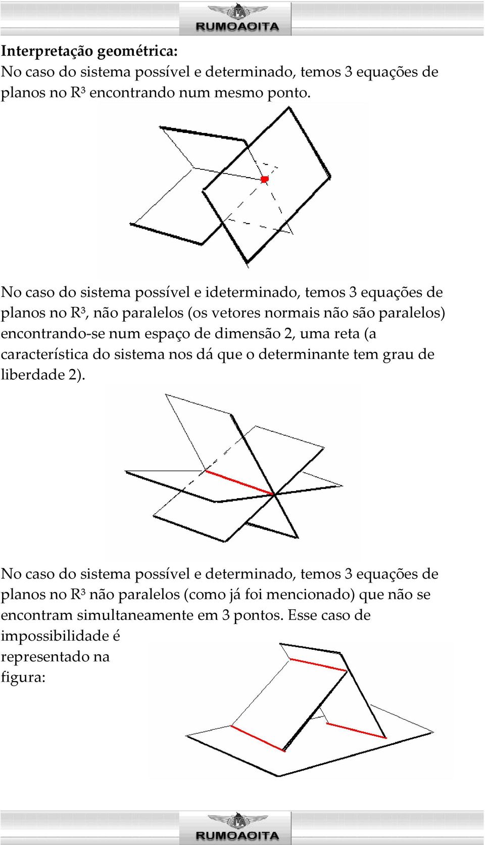 espaço de dimensão 2, uma reta (a característica do sistema nos dá que o determinante tem grau de liberdade 2).