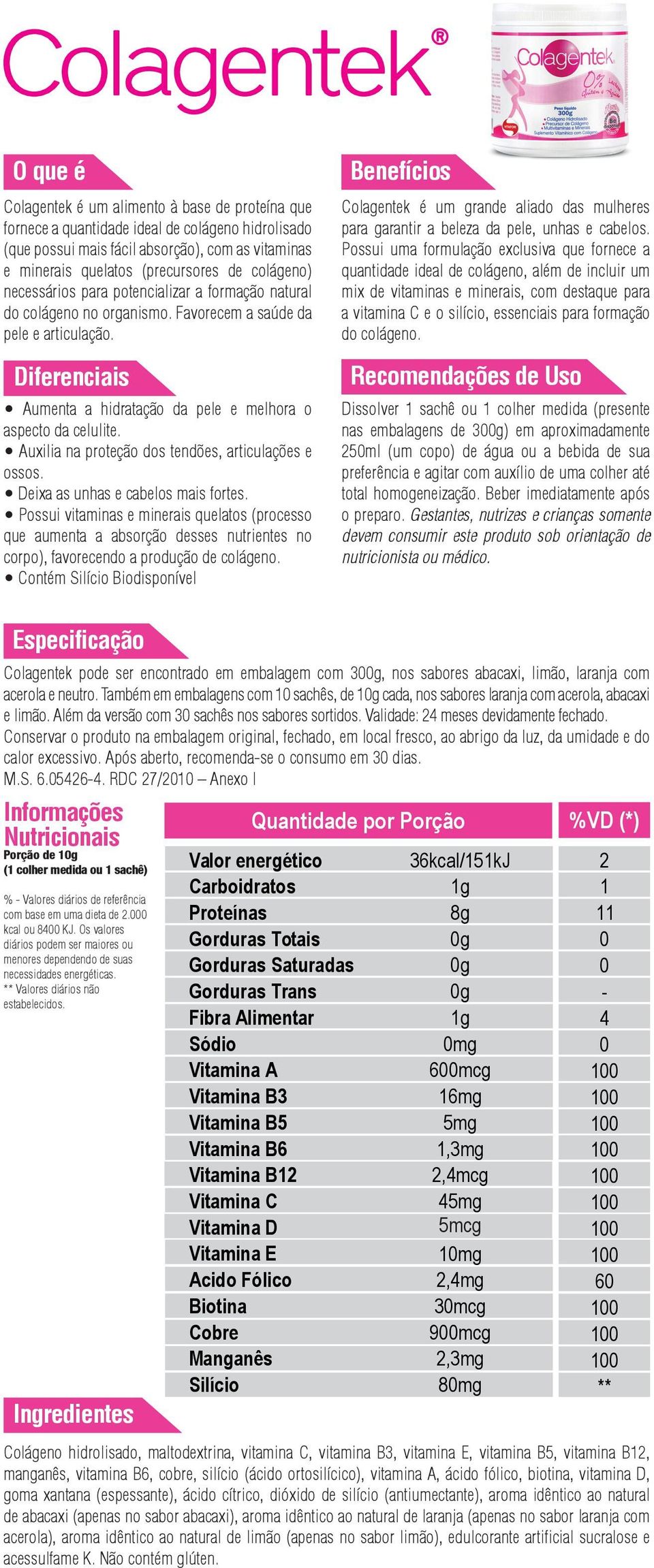 Auxilia na proteção dos tendões, articulações e ossos. Deixa as unhas e cabelos mais fortes.