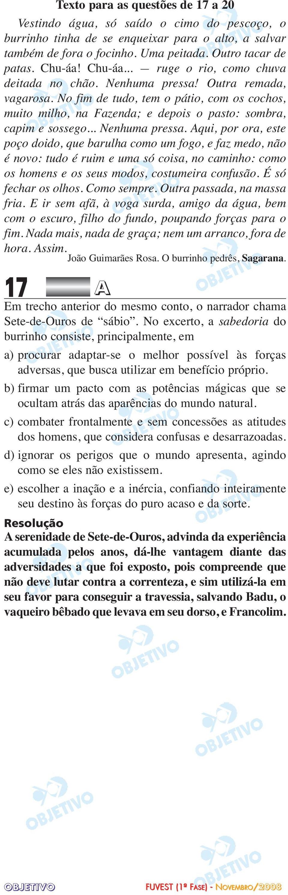 No fim de tudo, tem o pátio, com os cochos, muito milho, na Fazenda; e depois o pasto: sombra, capim e sossego... Nenhuma pressa.