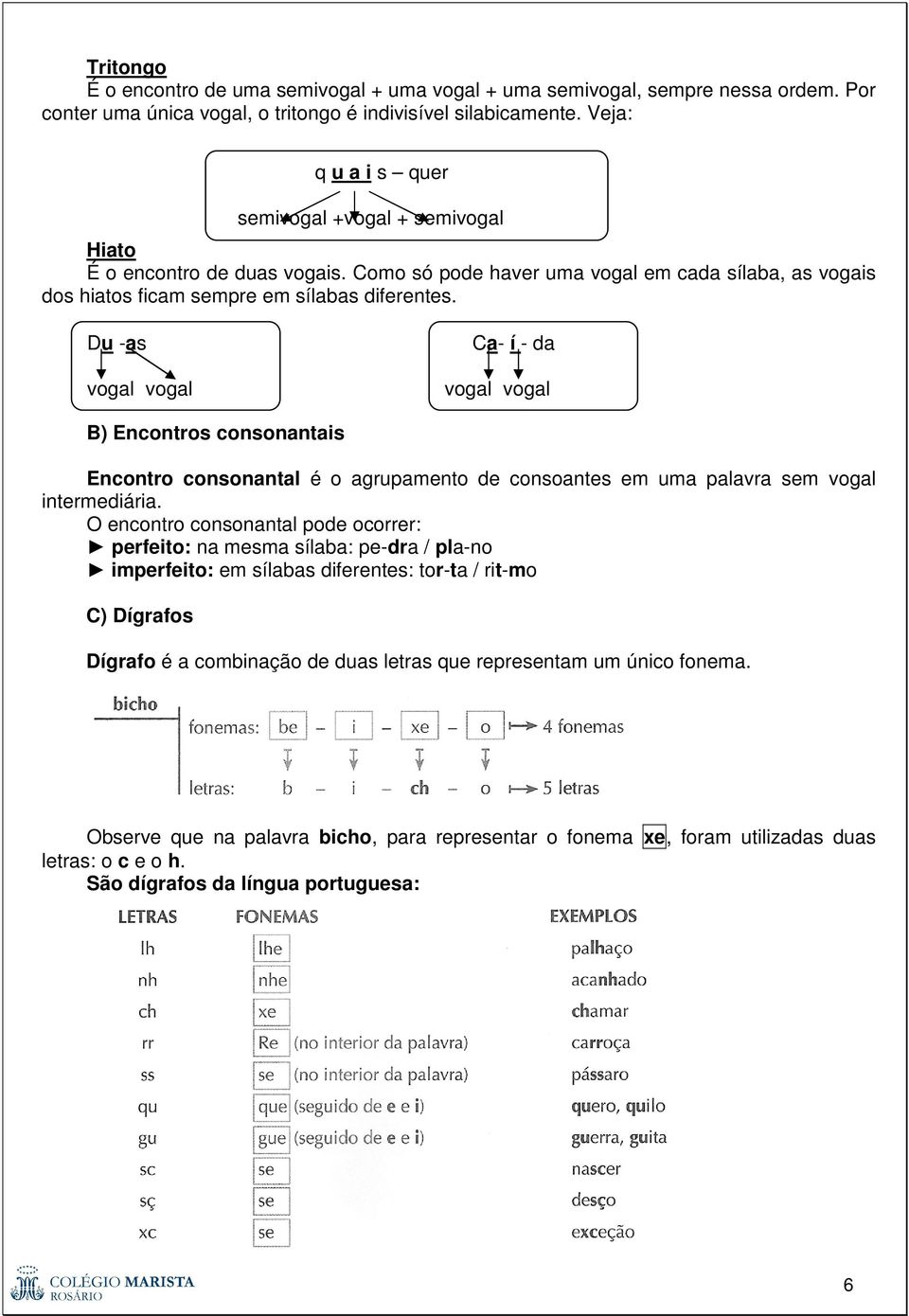 Du -as vogal vogal Ca- í - da vogal vogal B) Encontros consonantais Encontro consonantal é o agrupamento de consoantes em uma palavra sem vogal intermediária.